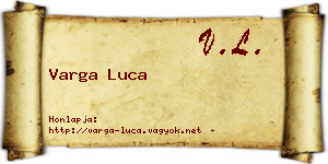 Varga Luca névjegykártya